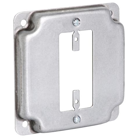 4 in. square metal electrical box flat cover|4x4 plastic electrical box cover.